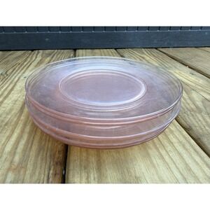 Vintage Lot Of (6) PINK DEPRESSION GLASS Dessert/ Salad Plates- 7.25" Diameter